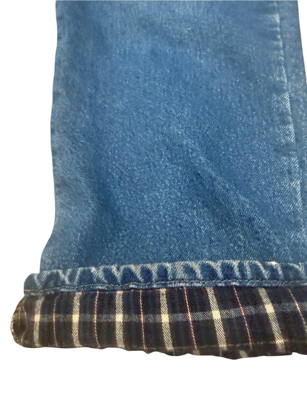 L.L. Bean Flannel Lined Relaxed Fit Denim Light Wash Blue Jeans 34X29.